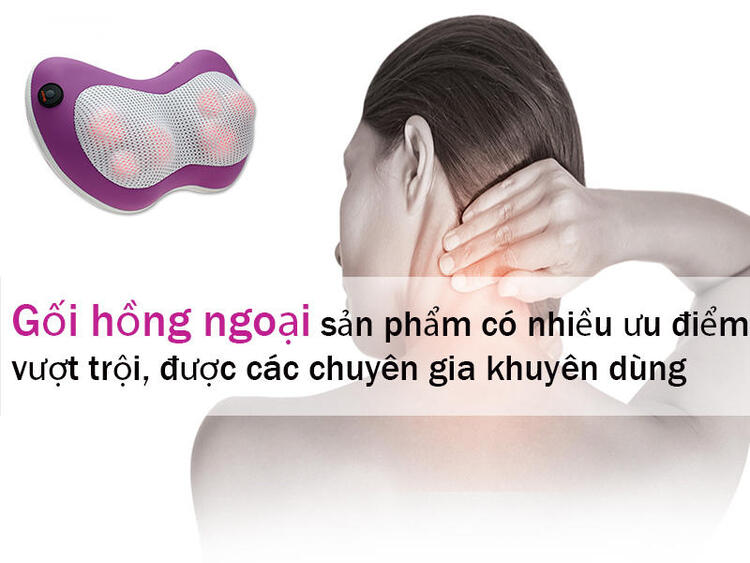 Gối hồng ngoại giúp tăng cường lưu thông máu và thư giãn vùng cổ vai gáy